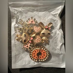 “Luxury” style adult croc charms, golden bunny love set